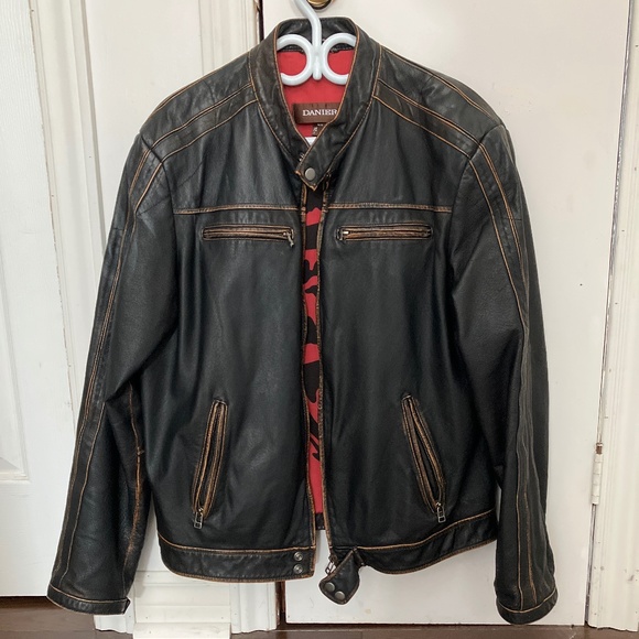 Danier Other - Danier Brown Moto Leather Jacket